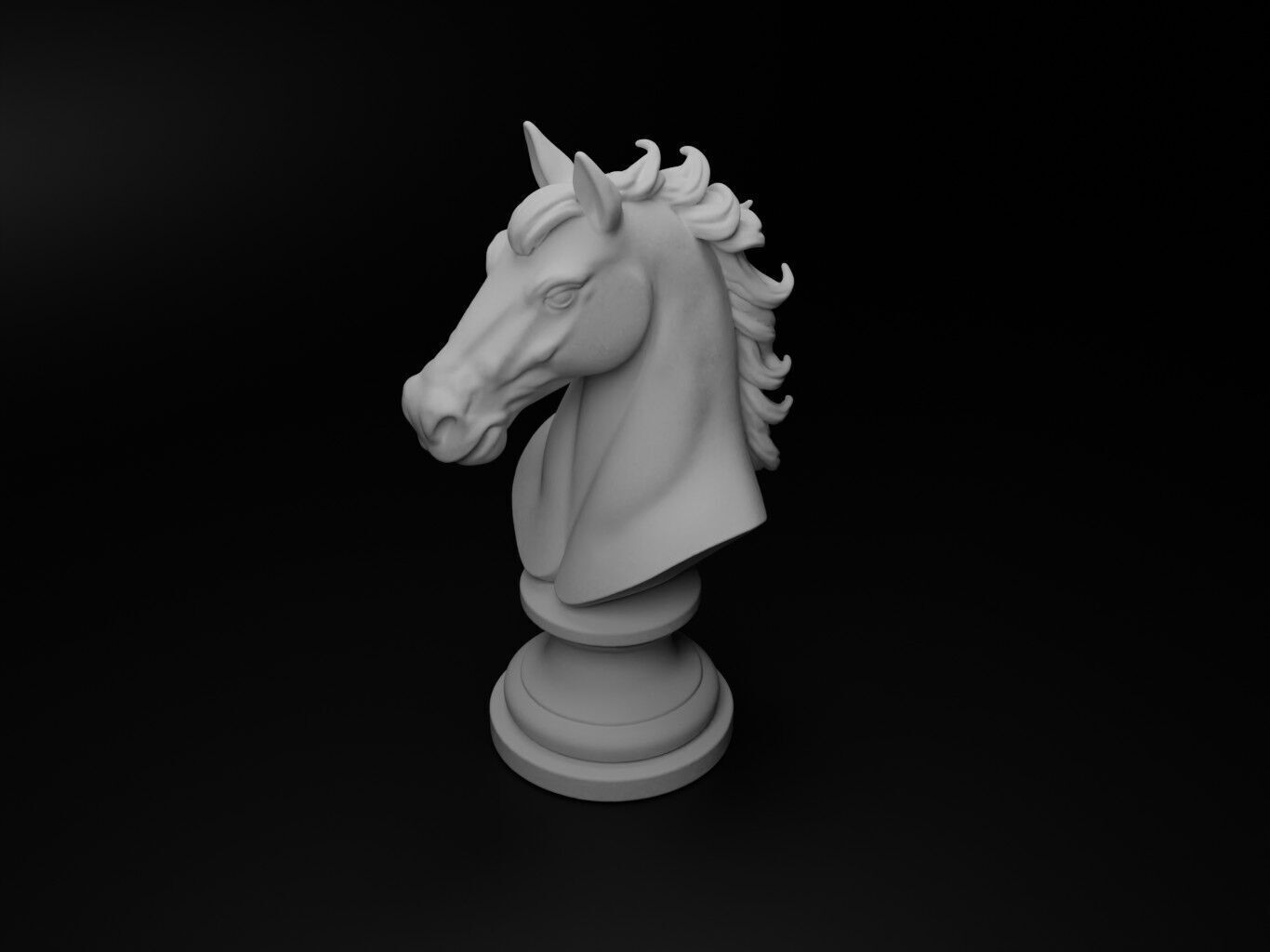 Horse Animal Bust Chess 3D print model_2