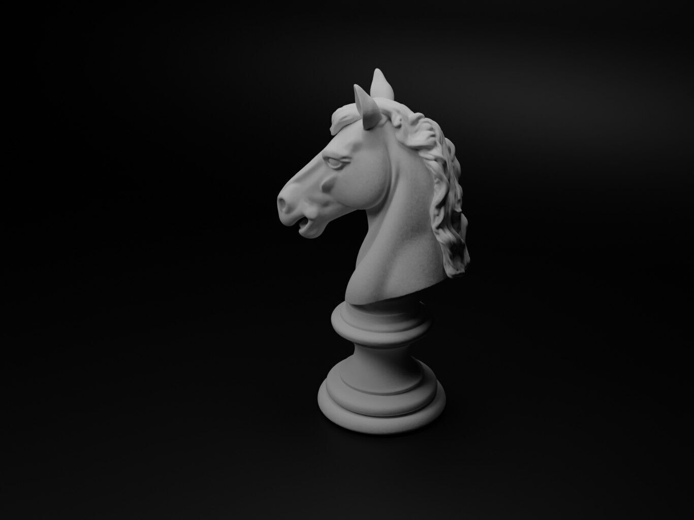 Horse Animal Bust Chess 3D print model_1