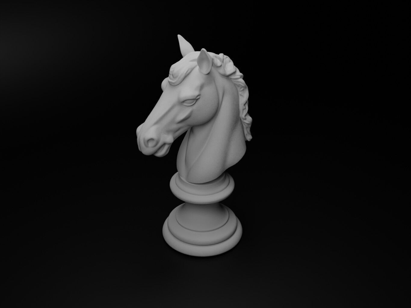 Horse Animal Bust Chess 3D print model_2