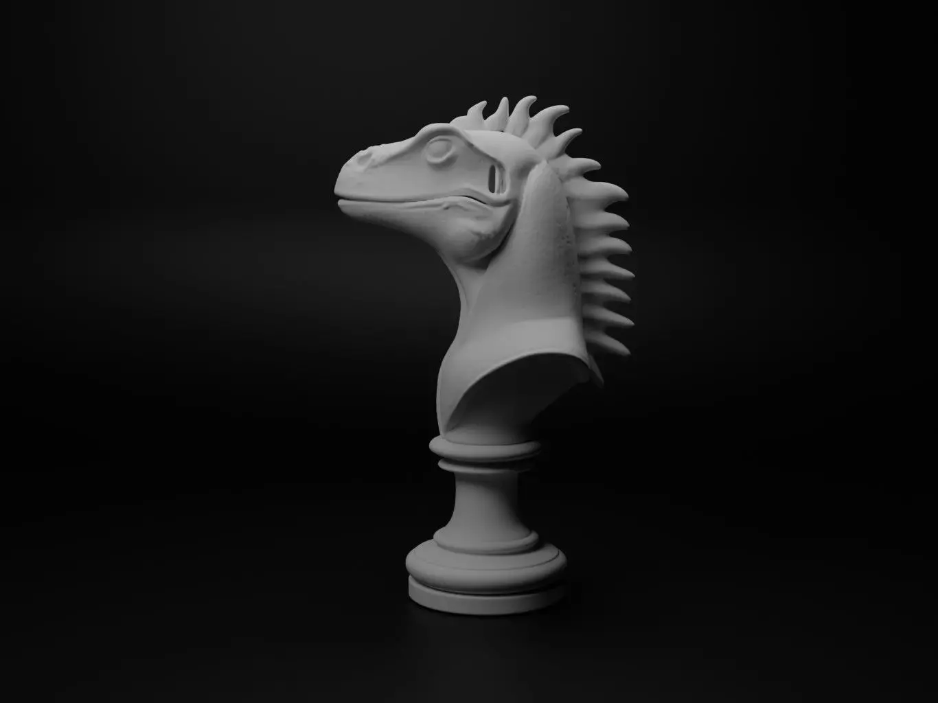 Iguana Animal Bust Chess 3D print model_0
