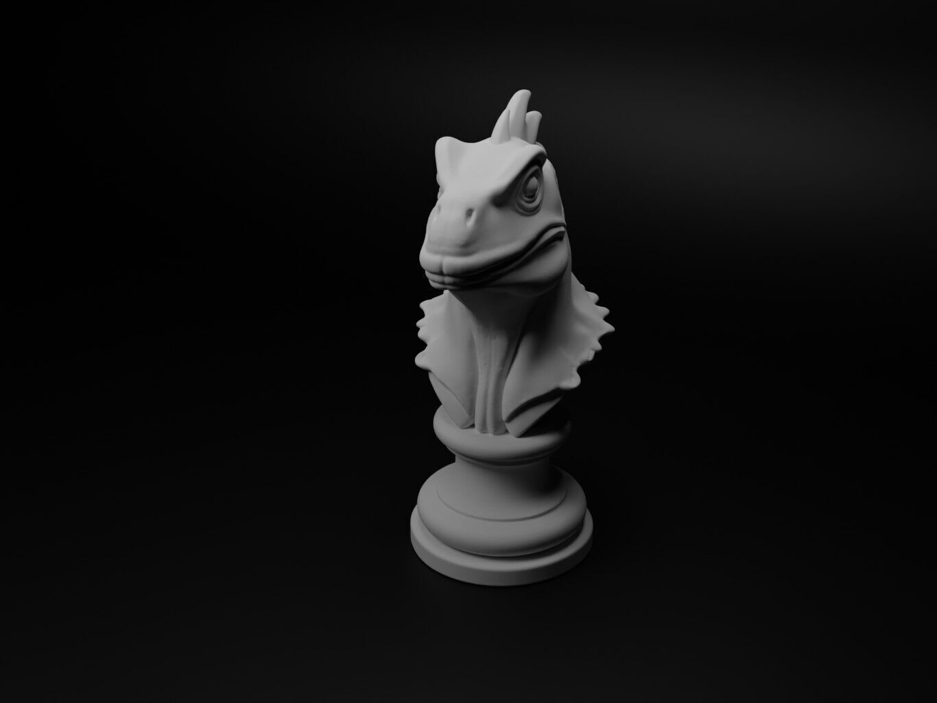 Iguana Animal Bust Chess 3D print model_1