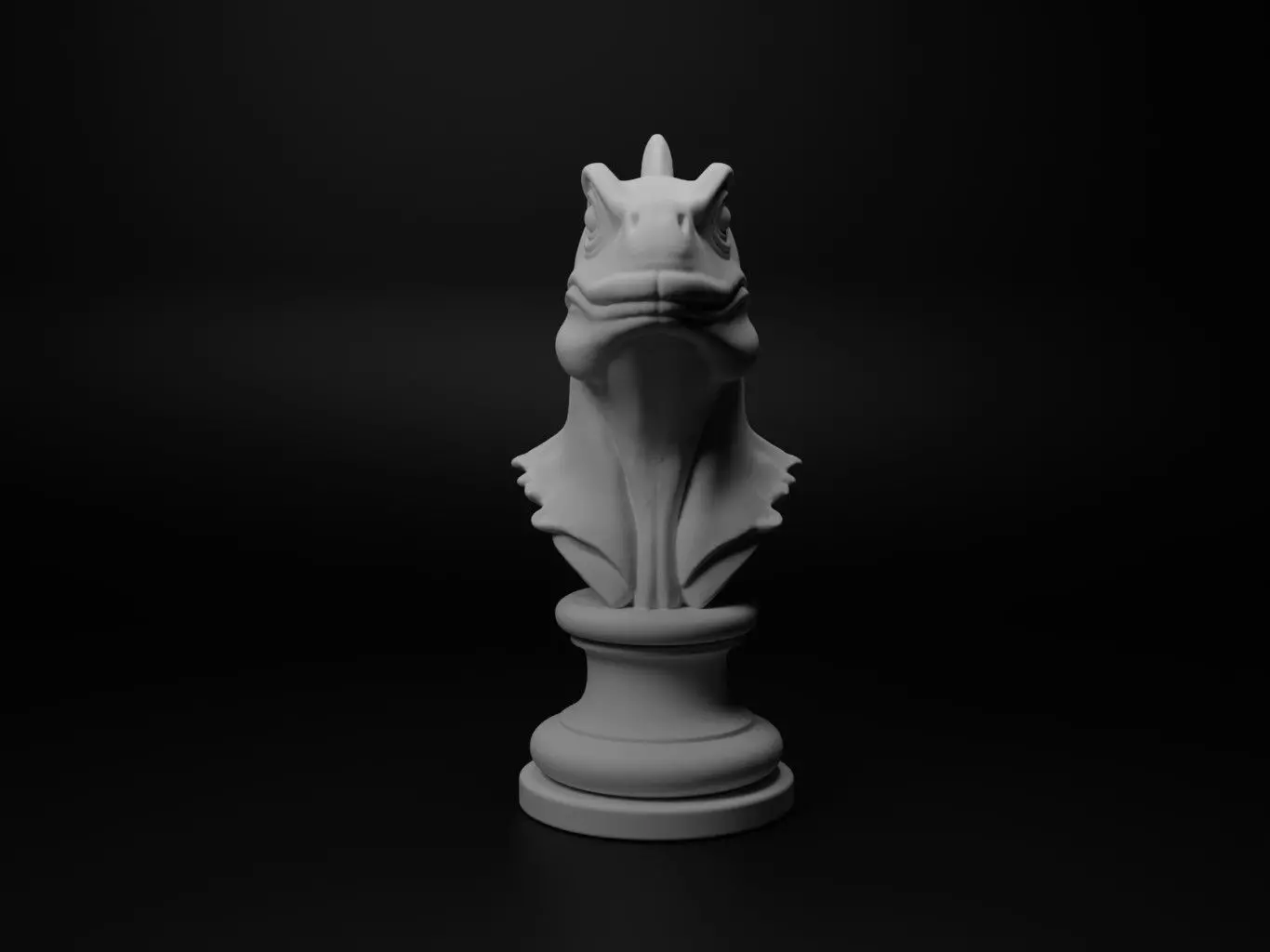 Iguana Animal Bust Chess 3D print model_0