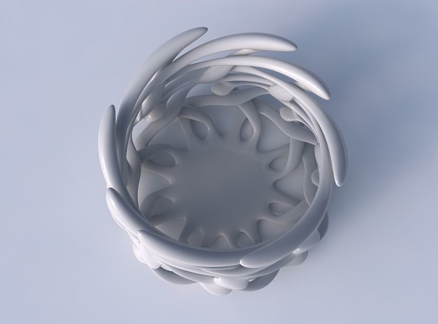 Bowl wide cylindrical with interlacing lattice twisted and st... 3D print model_2