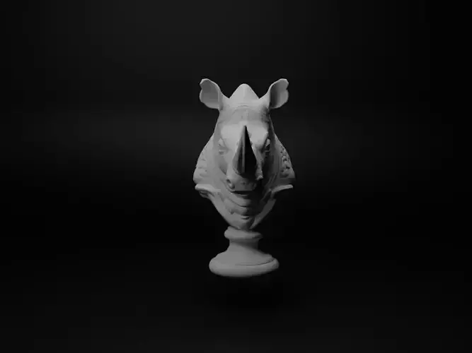 Indian Rhinoceros Animal Bust Chess