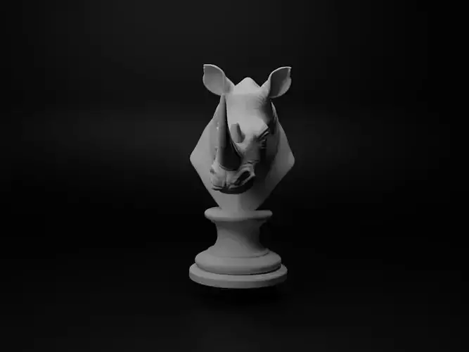 Indian Rhinoceros Animal Bust Chess