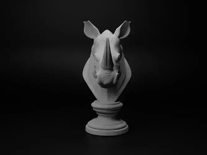 Indian Rhinoceros Animal Bust Chess