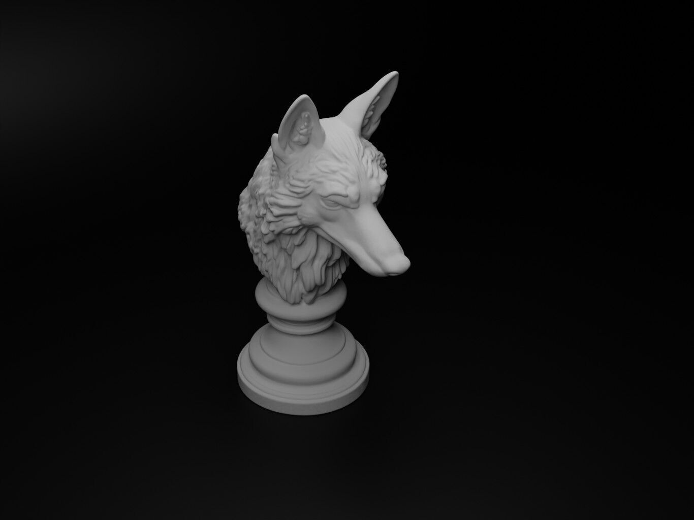 Jackal Animal Bust Chess 3D print model_2