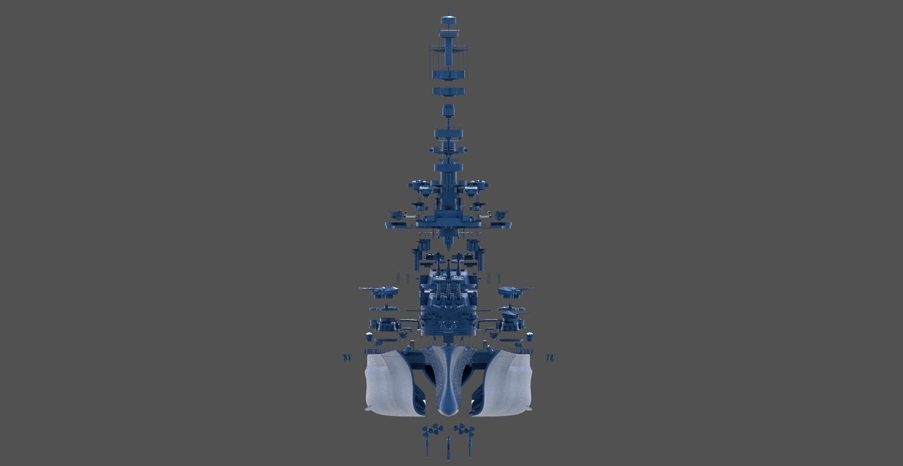 Battleship RN Roma - Commercial license - 1-200 scale 3D print model_20