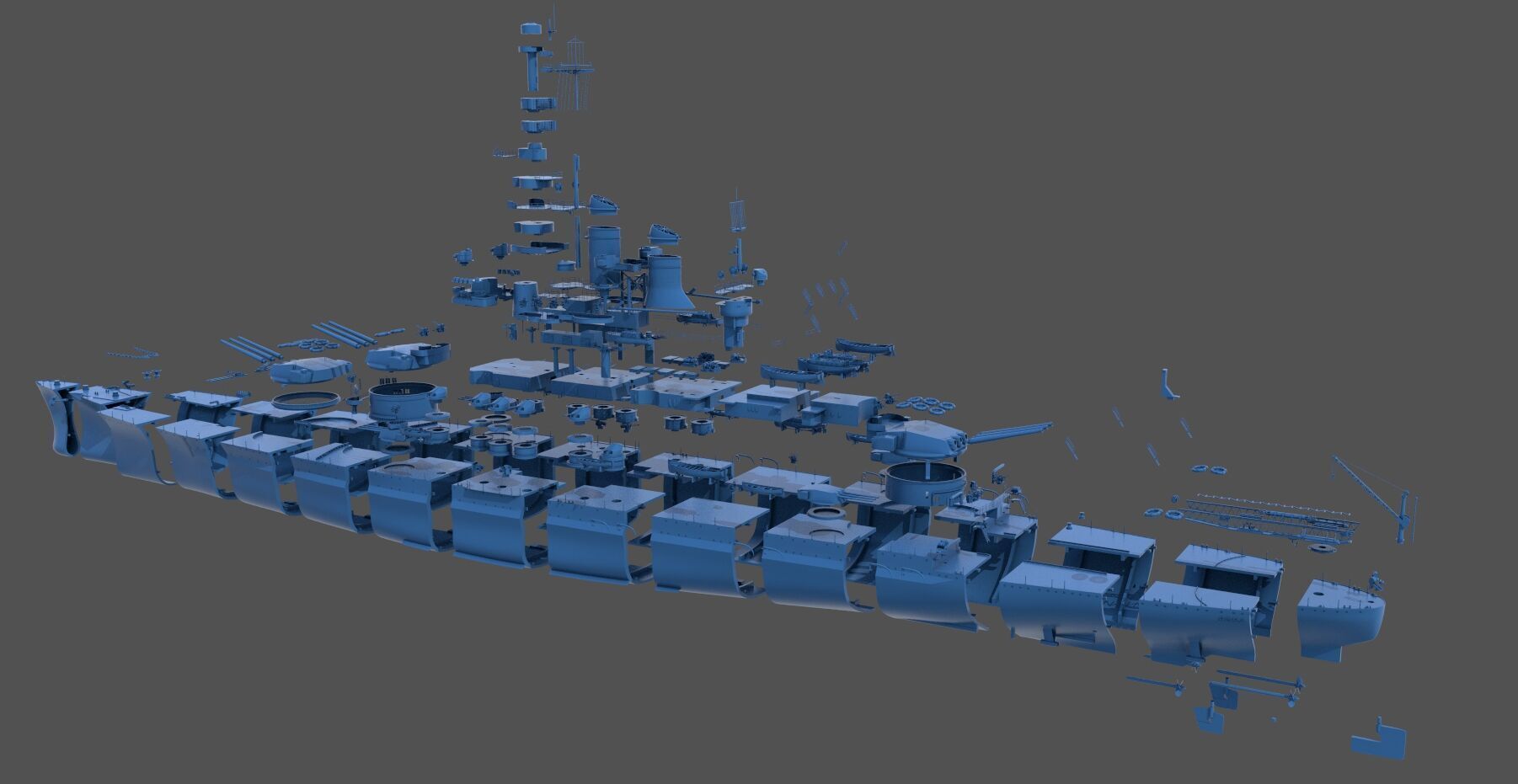 Battleship RN Roma - Commercial license - 1-200 scale 3D print model_60
