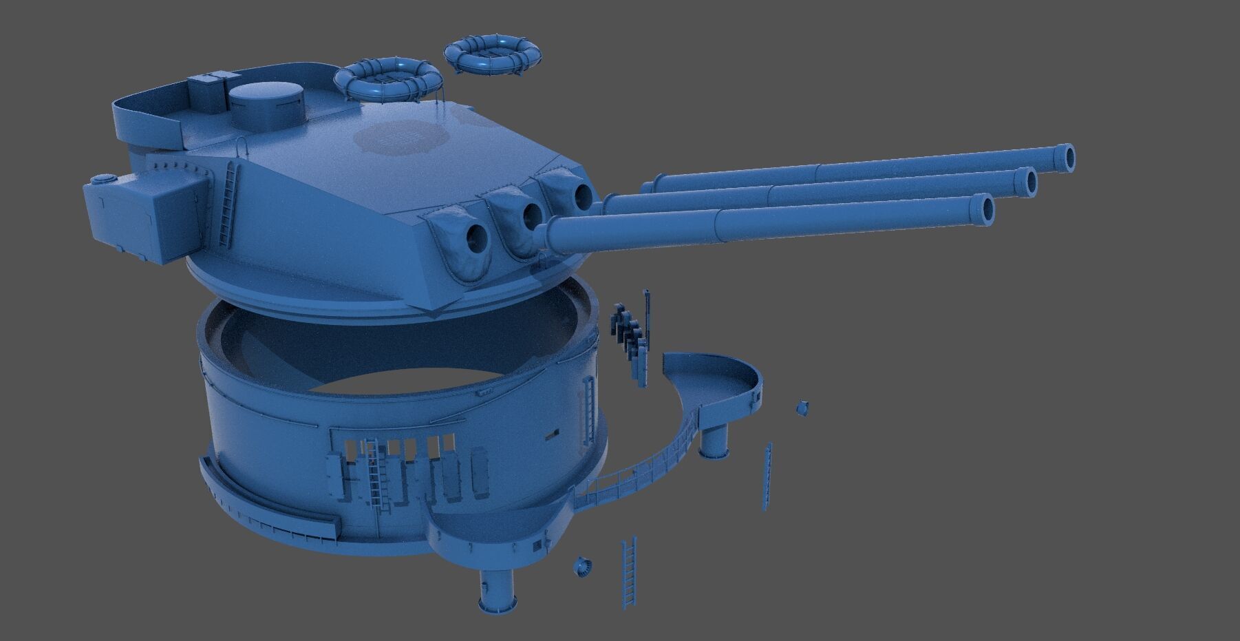 Battleship RN Roma - Commercial license - 1-200 scale 3D print model_27