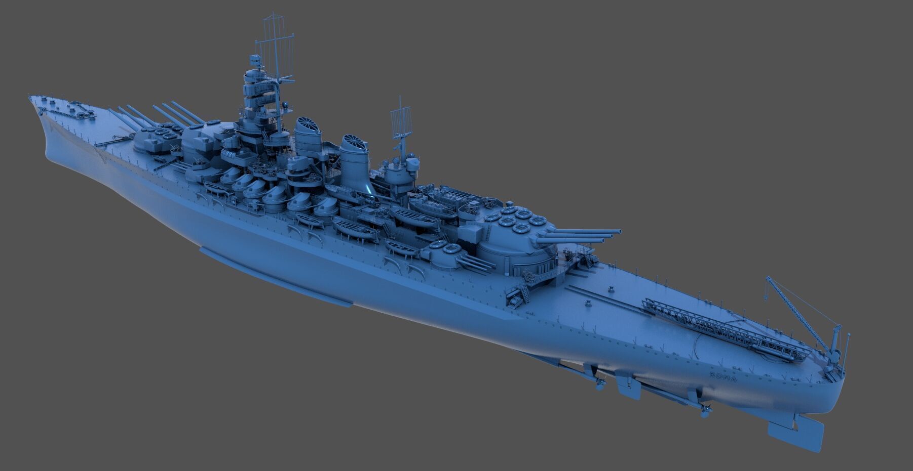 Battleship RN Roma - Commercial license - 1-200 scale 3D print model_2
