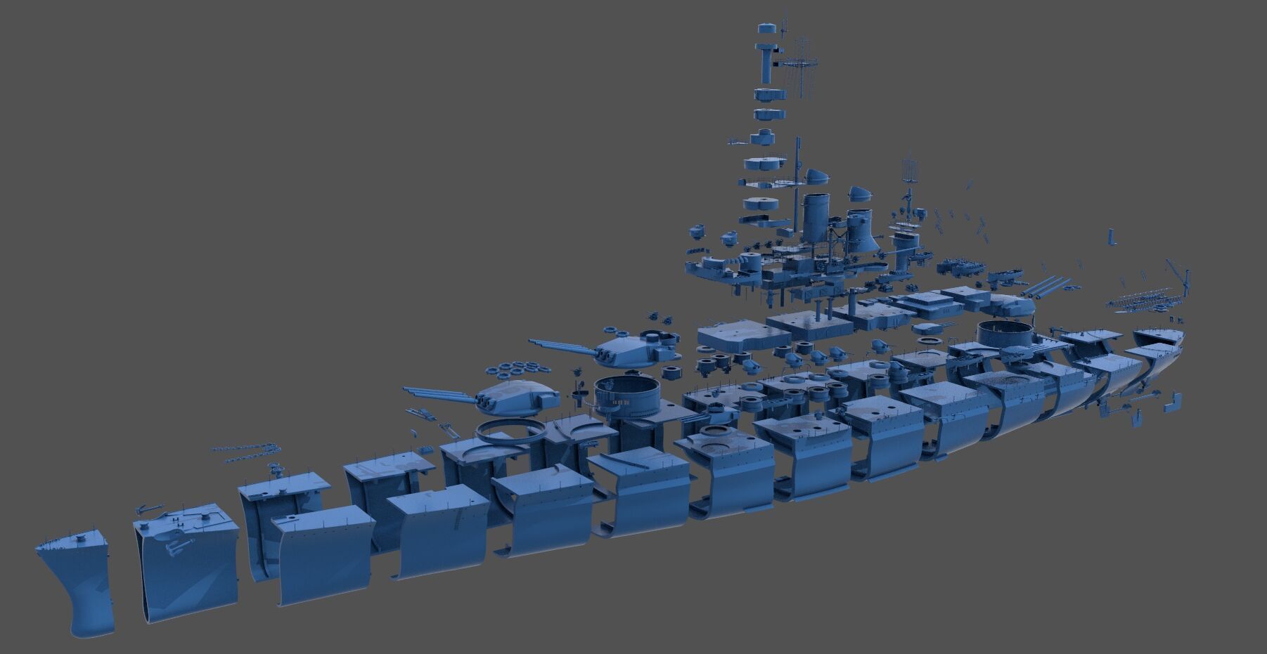Battleship RN Roma - Commercial license - 1-200 scale 3D print model_59