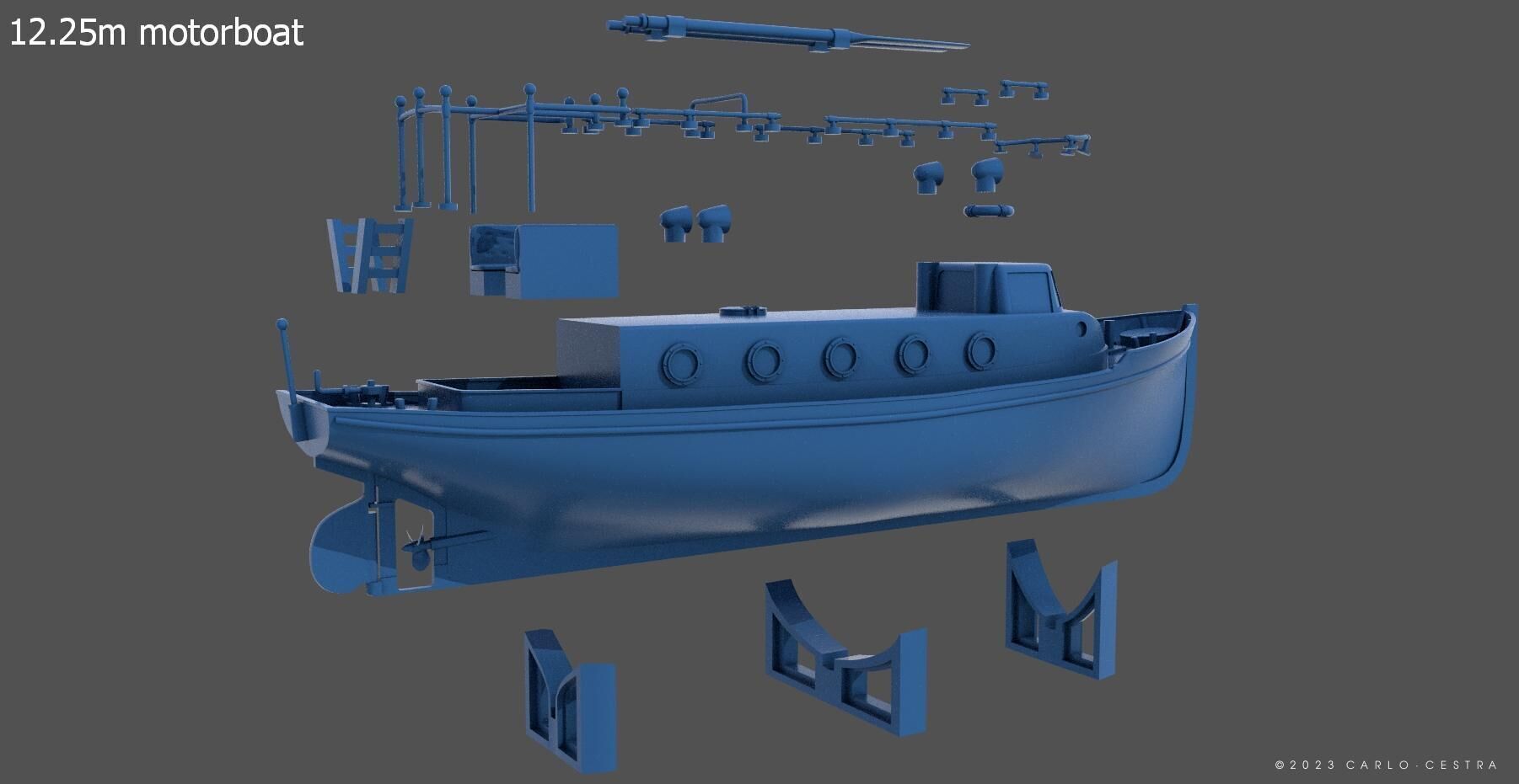 Battleship RN Roma - Commercial license - 1-200 scale 3D print model_78