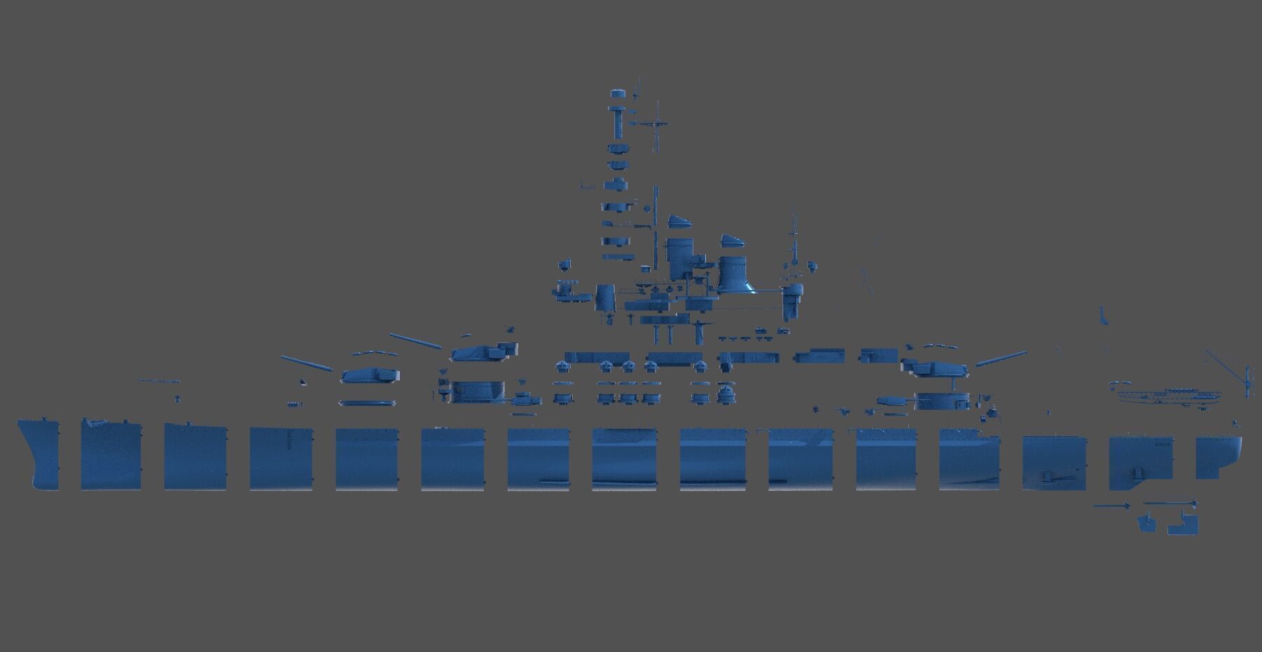 Battleship RN Roma - Commercial license - 1-200 scale 3D print model_19