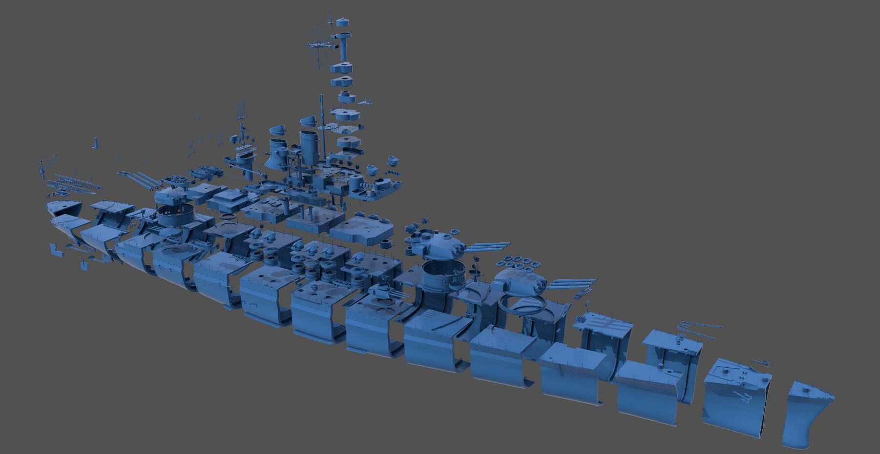 Battleship RN Roma - Commercial license - 1-200 scale 3D print model_57
