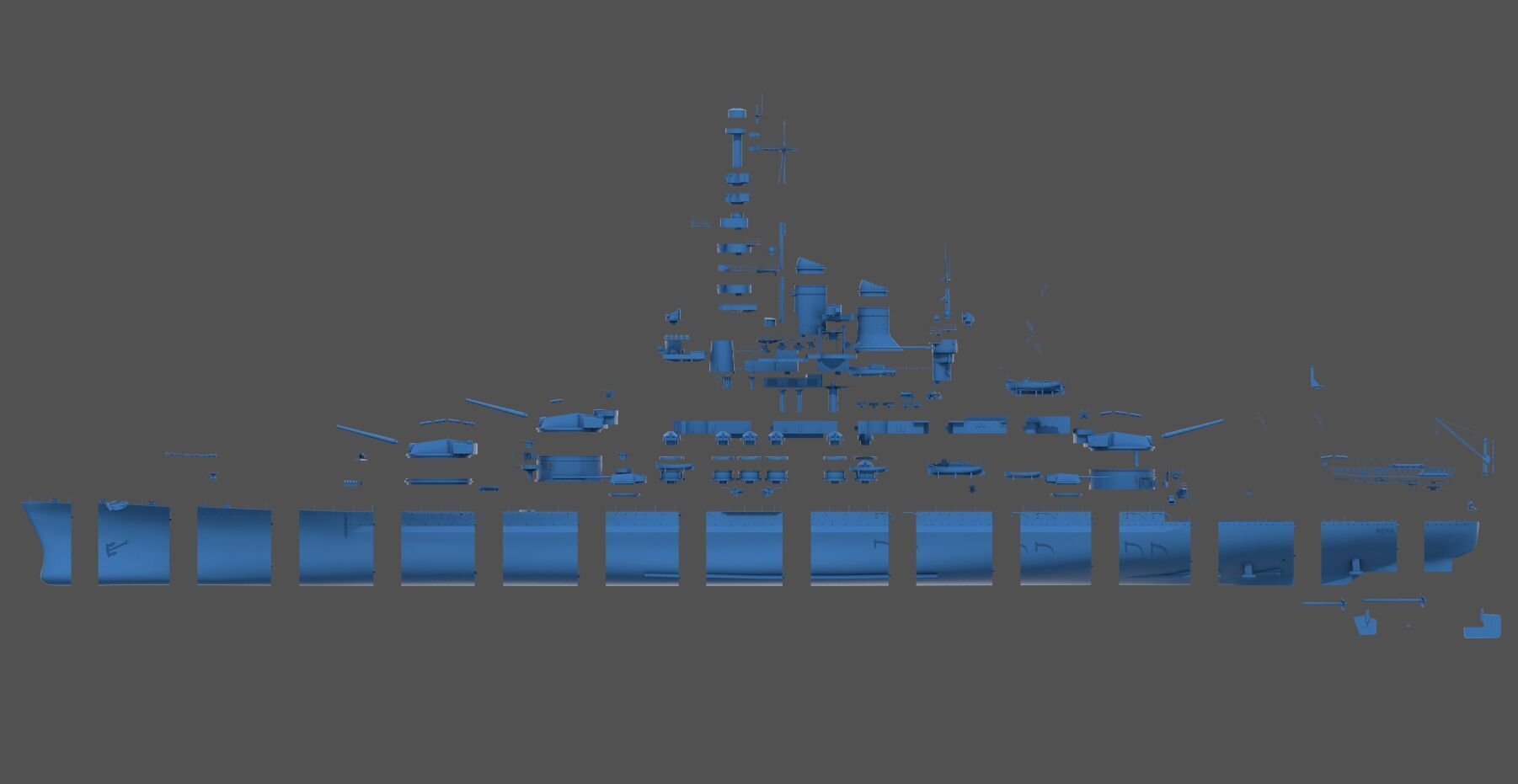 Battleship RN Roma - Commercial license - 1-200 scale 3D print model_61