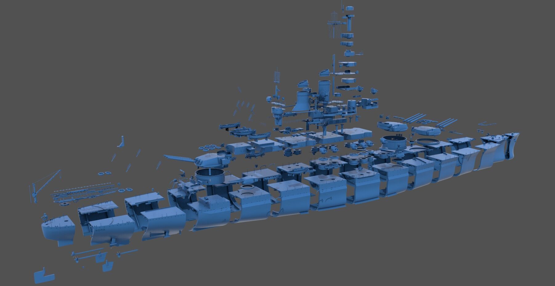 Battleship RN Roma - Commercial license - 1-200 scale 3D print model_58
