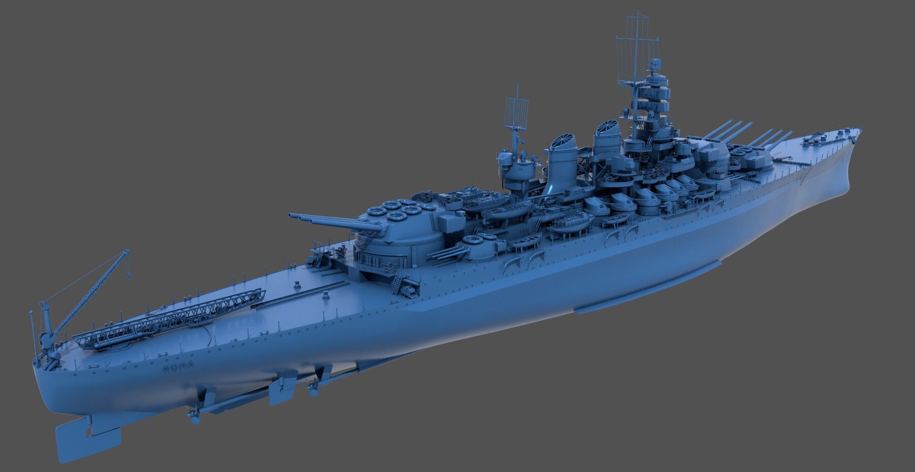 Battleship RN Roma - Commercial license - 1-200 scale 3D print model_3