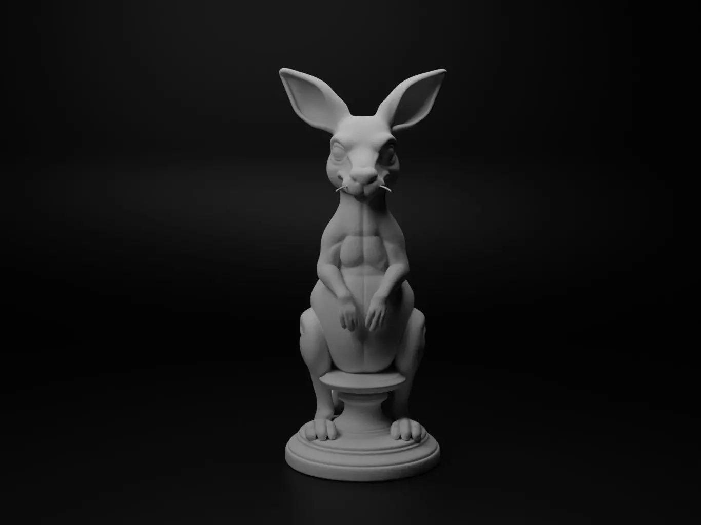Kangaroo Animal Bust Chess 3D print model_0