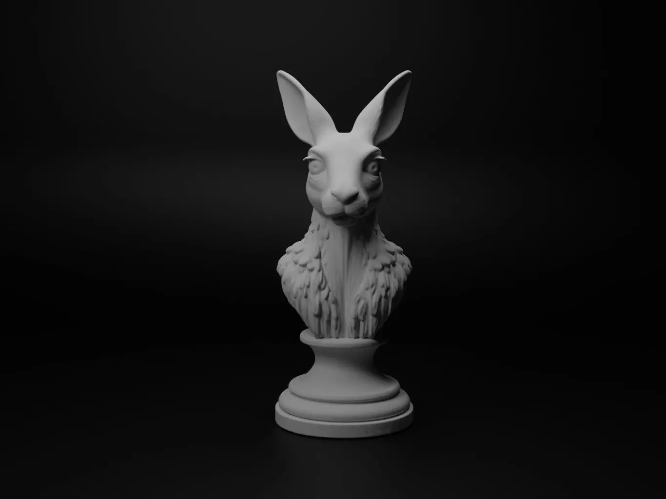 Kangaroo Animal Bust Chess 3D print model_0