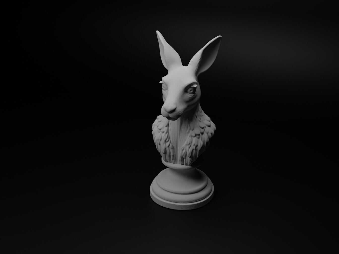 Kangaroo Animal Bust Chess 3D print model_1