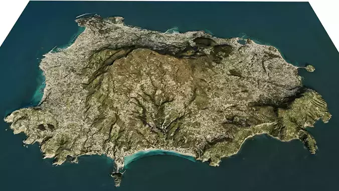 Ischia island 3d model terrain