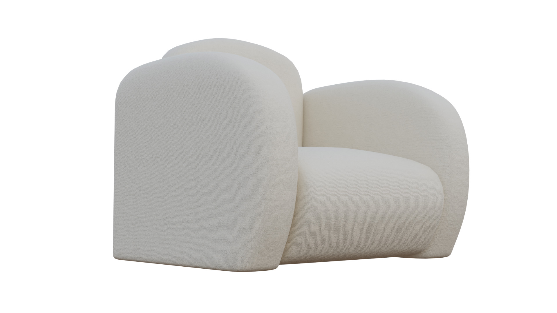 Simple Armchair Low-poly 3D model_11