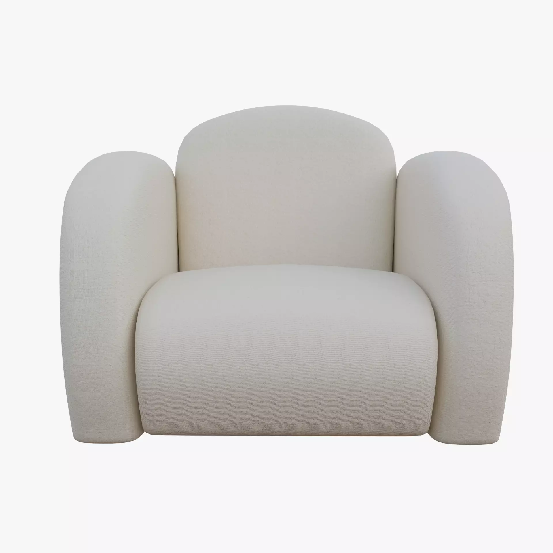 Simple Armchair Low-poly 3D model_0