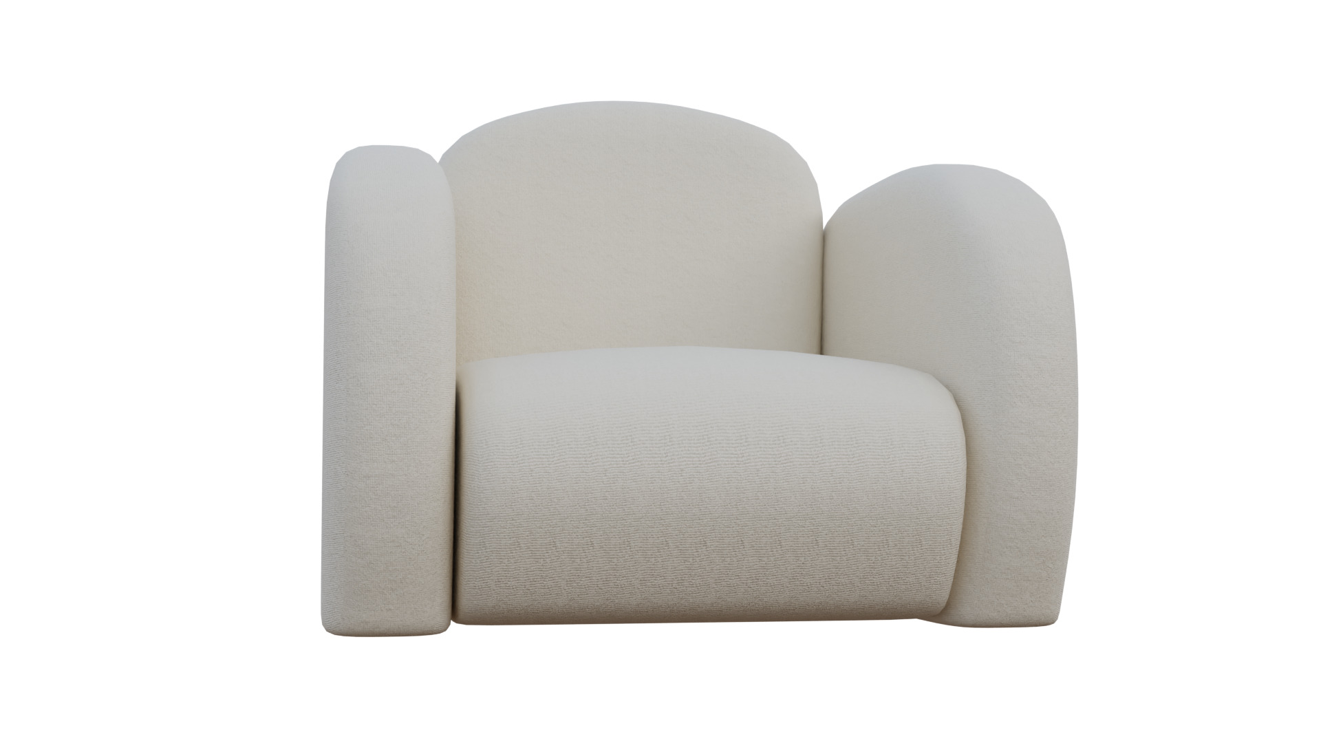 Simple Armchair Low-poly 3D model_8