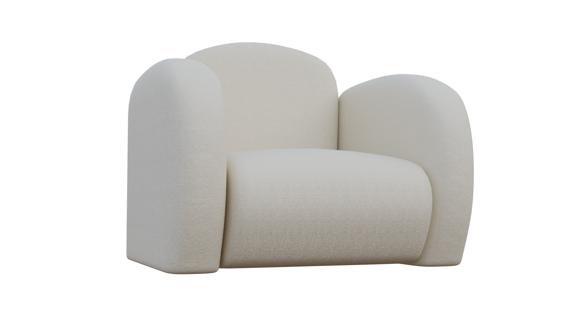 Simple Armchair Low-poly 3D model_9