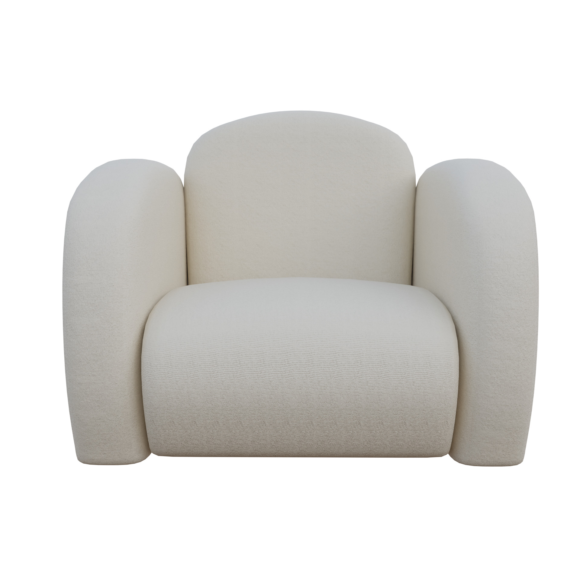 Simple Armchair Low-poly 3D model_6