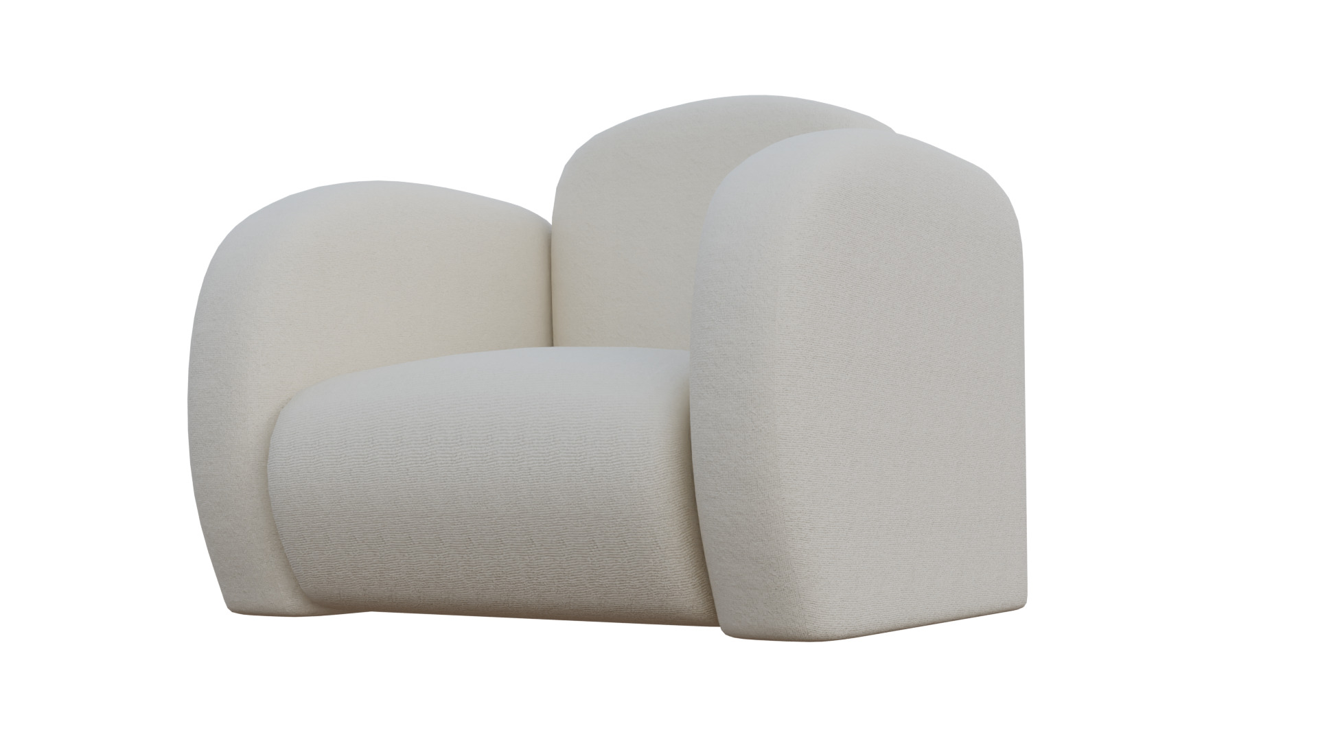 Simple Armchair Low-poly 3D model_39