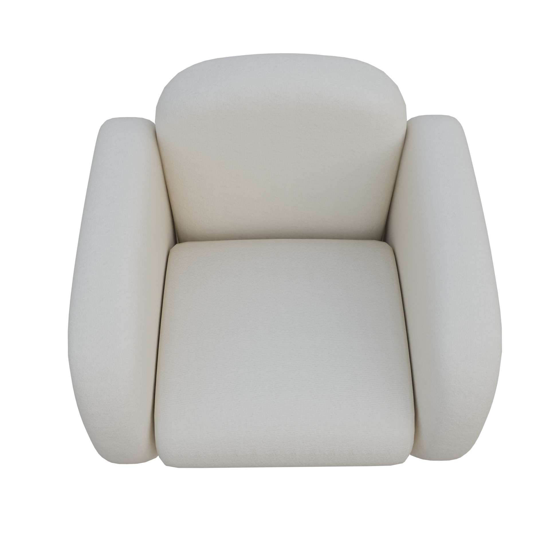 Simple Armchair Low-poly 3D model_1