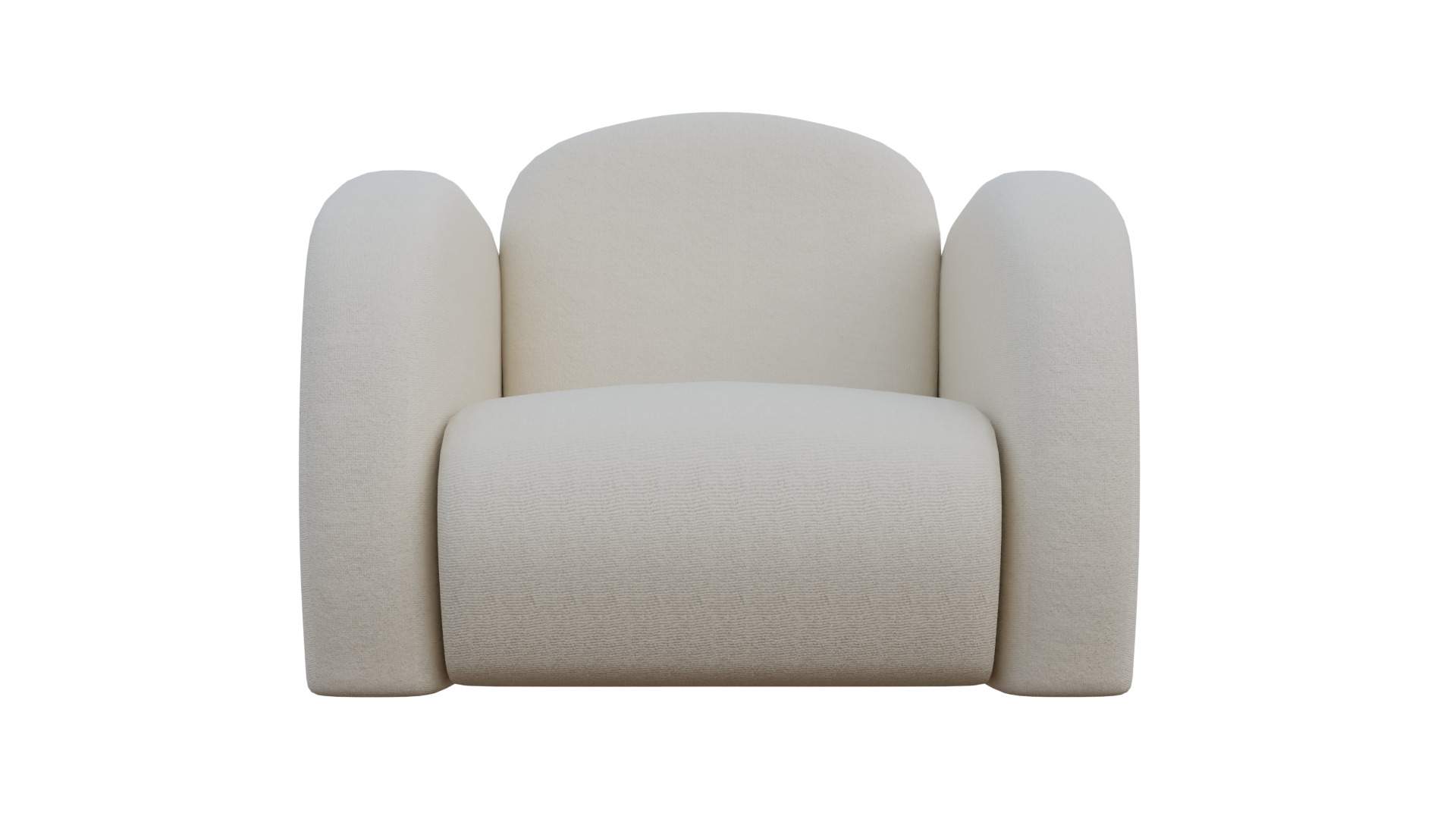 Simple Armchair Low-poly 3D model_7