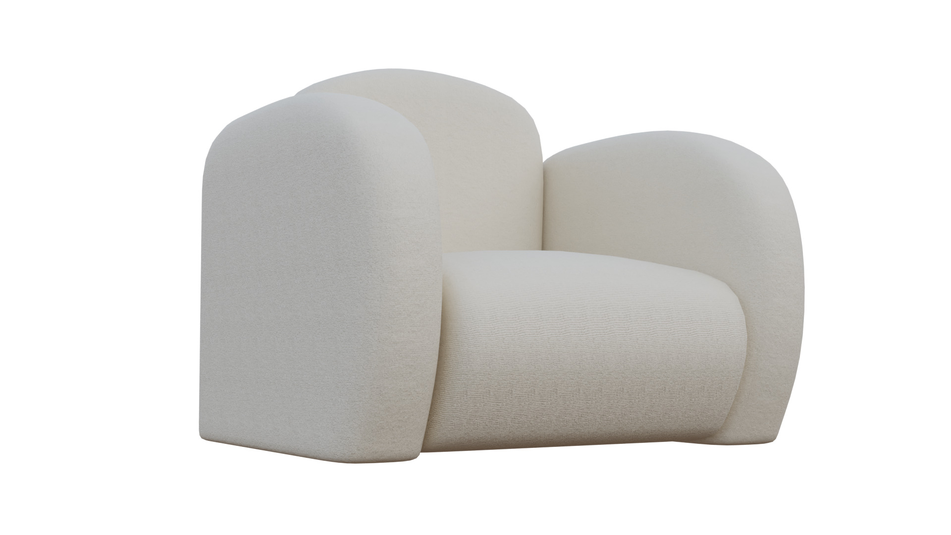 Simple Armchair Low-poly 3D model_10