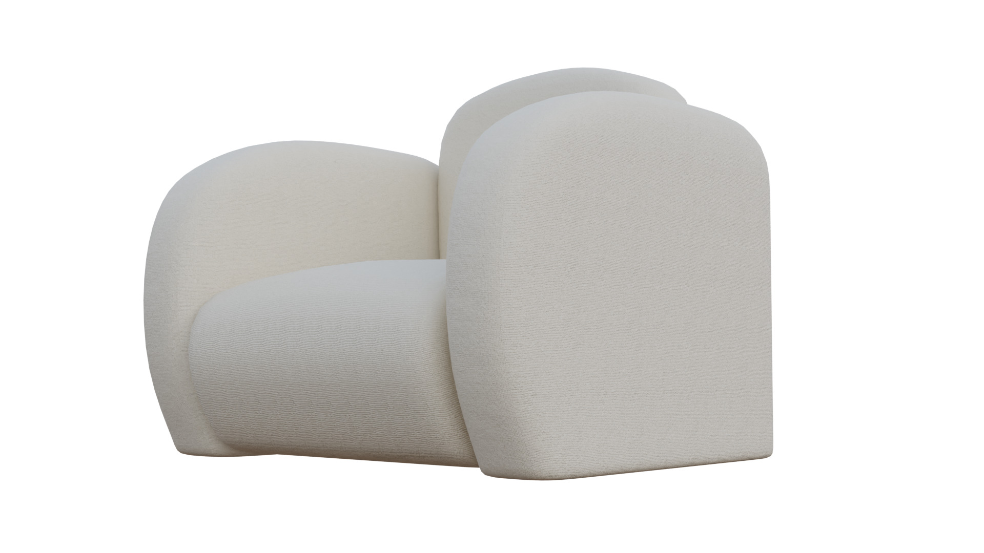 Simple Armchair Low-poly 3D model_38