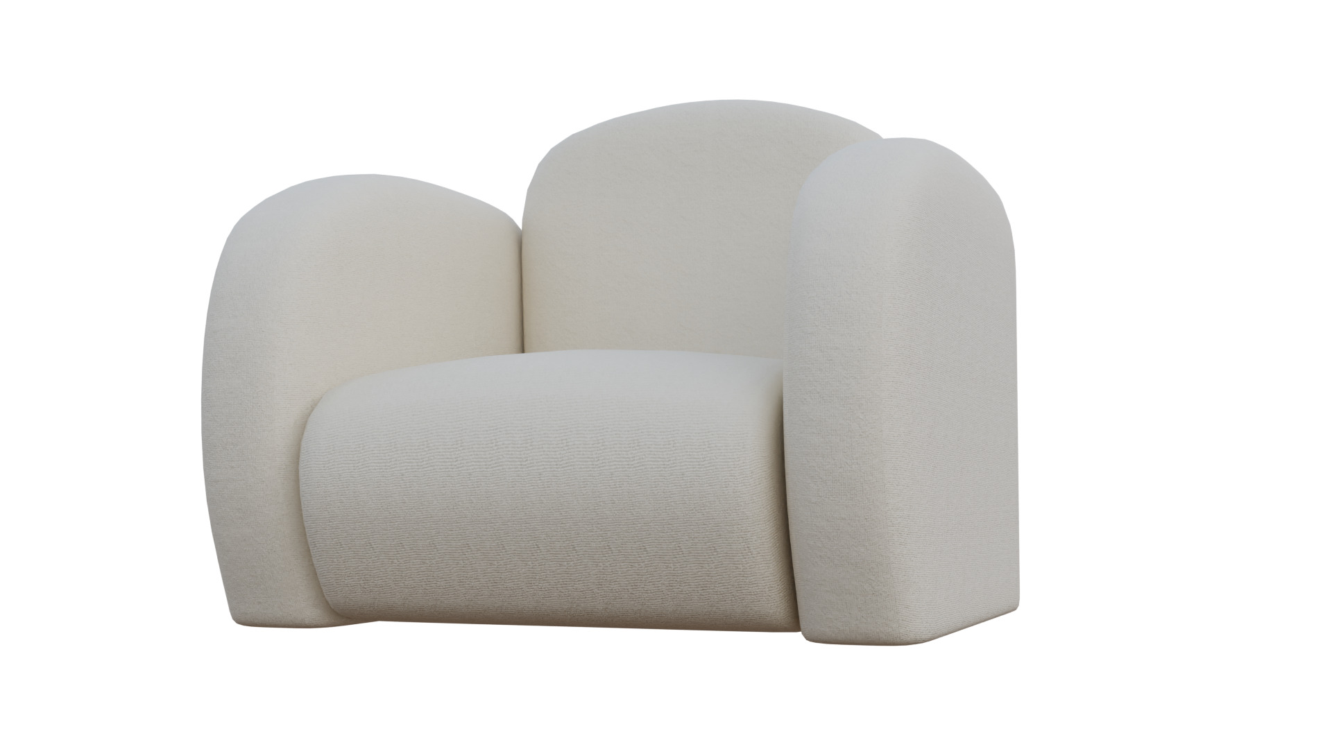 Simple Armchair Low-poly 3D model_40