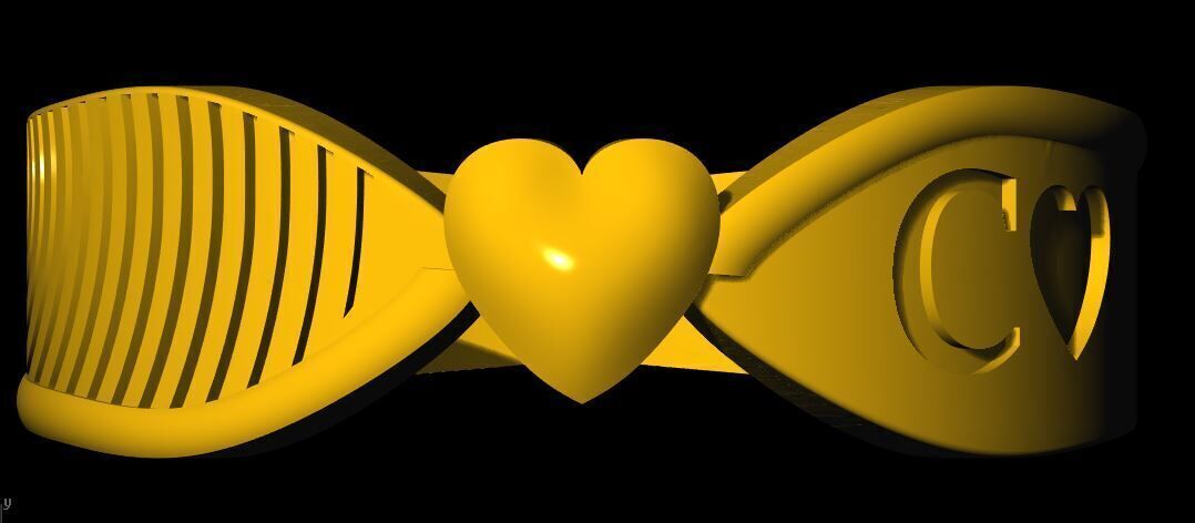 Heart Ring 3dm file 3D print model_1