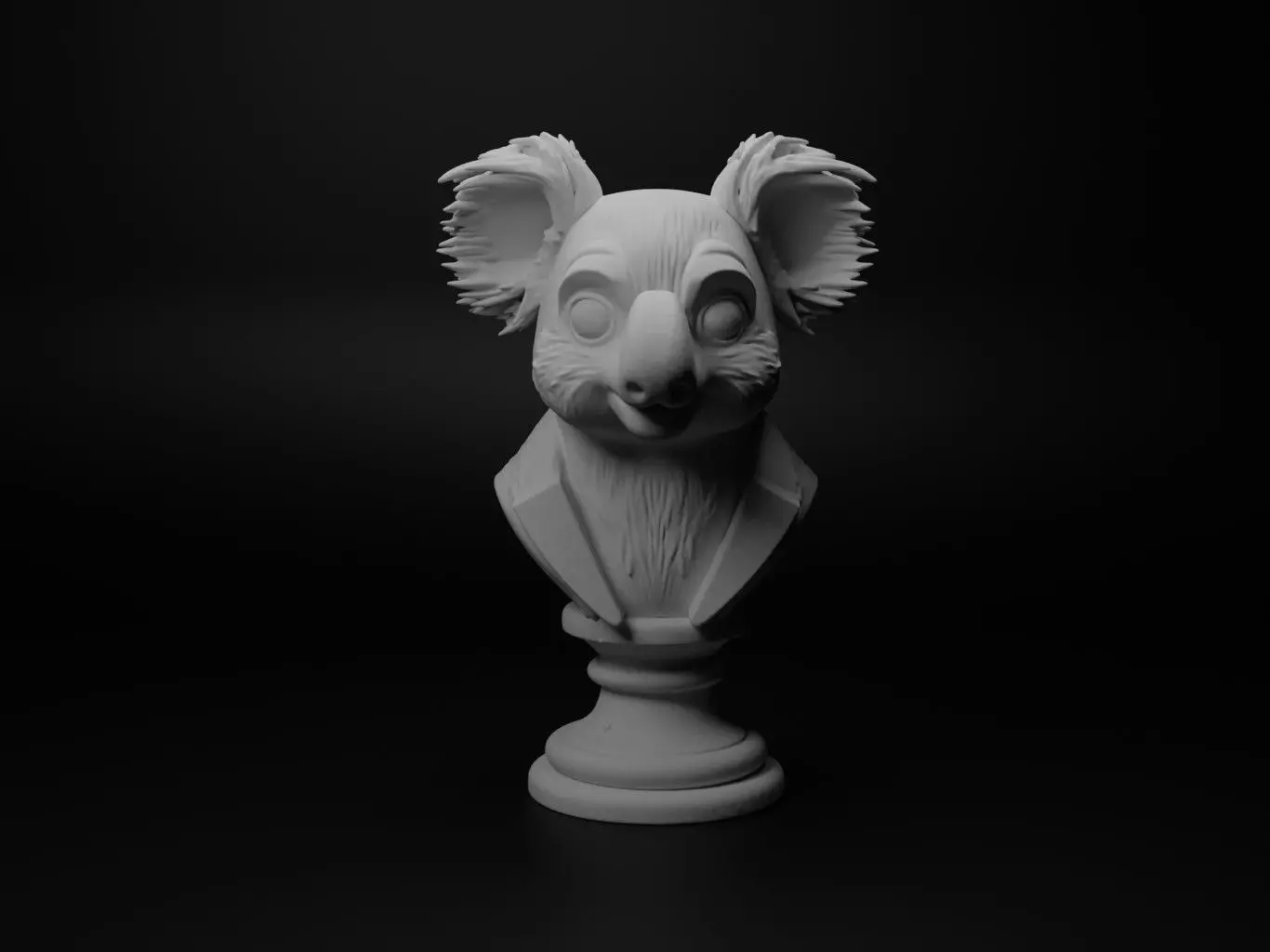 Koala Animal Bust Chess 3D print model_0