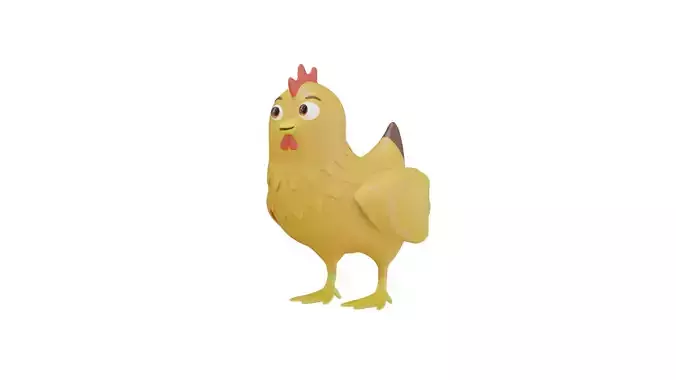 Stylized 3D Hen Model