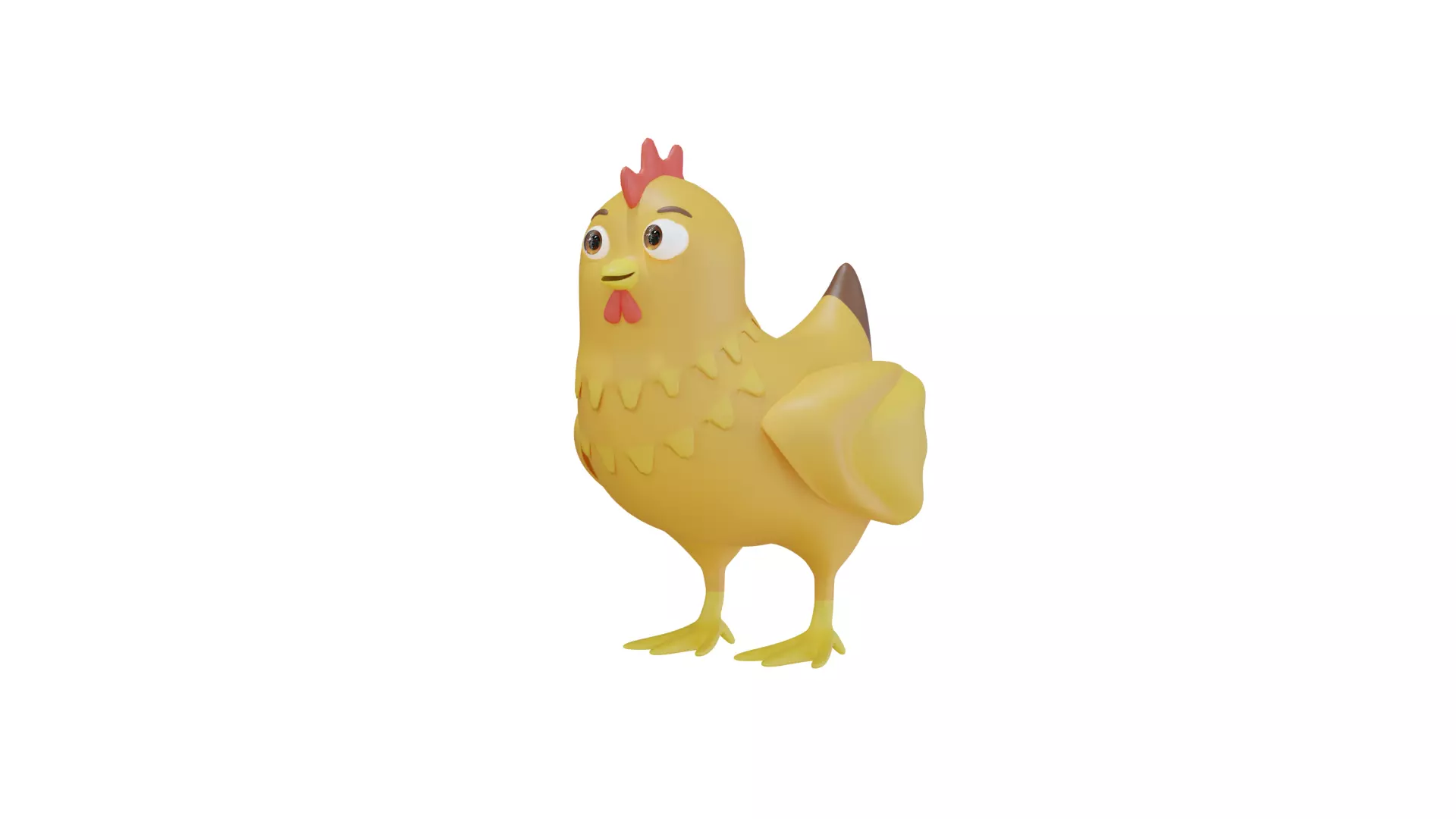 Stylized 3D Hen Model 3D model_0