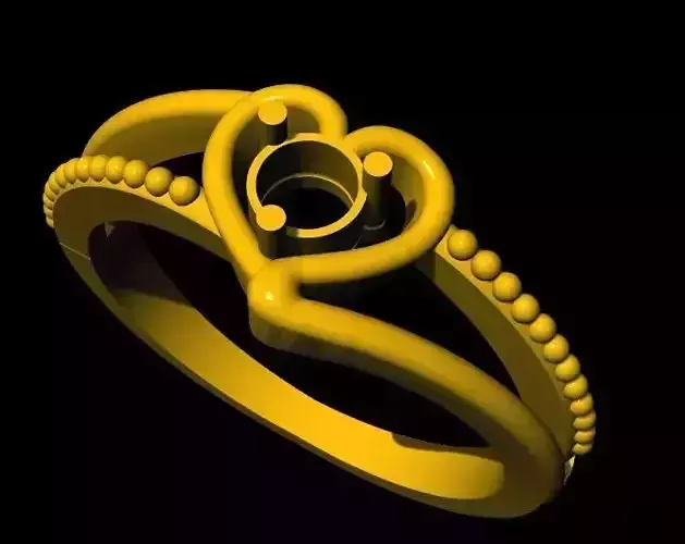 Heart solitaire Ring 3dm file