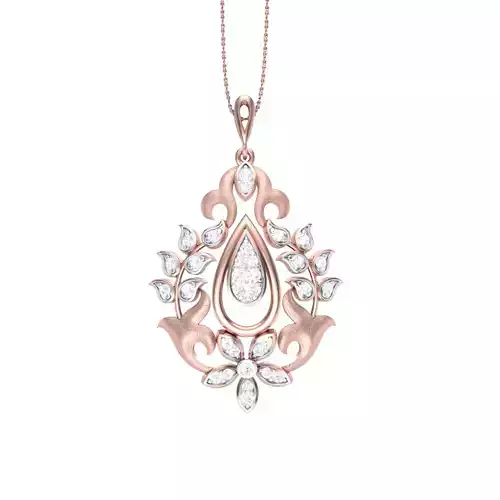 3D Printable Cad jewelry design of Lady diamond Pendant
