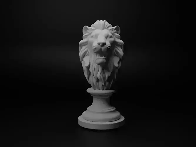 Lion Animal Bust Chess