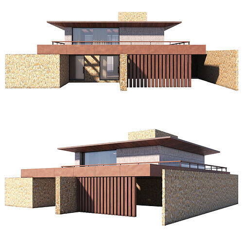 Modern house 001 3D model