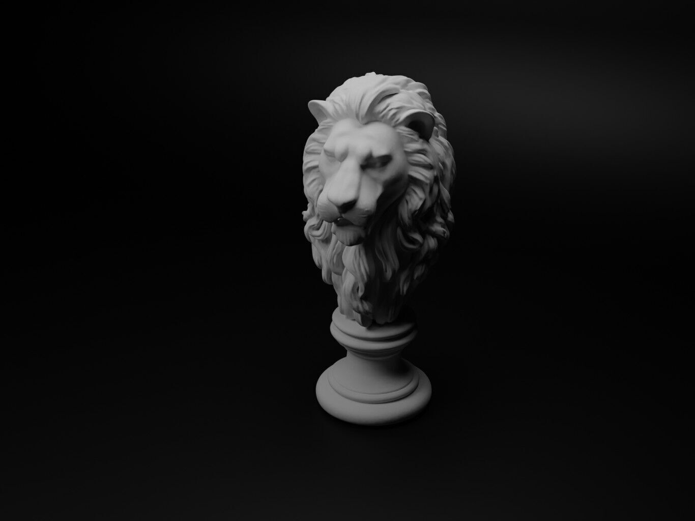 Lion Animal Bust Chess 3D print model_1