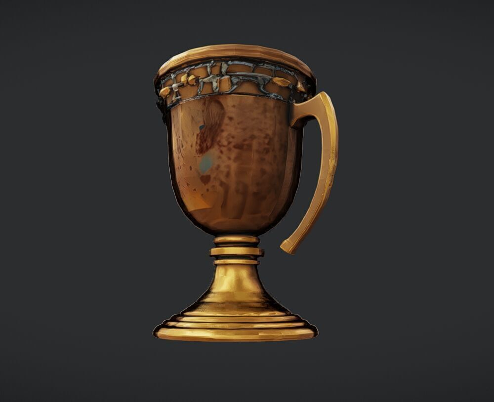 ornamental bronze chalice 3D model_2