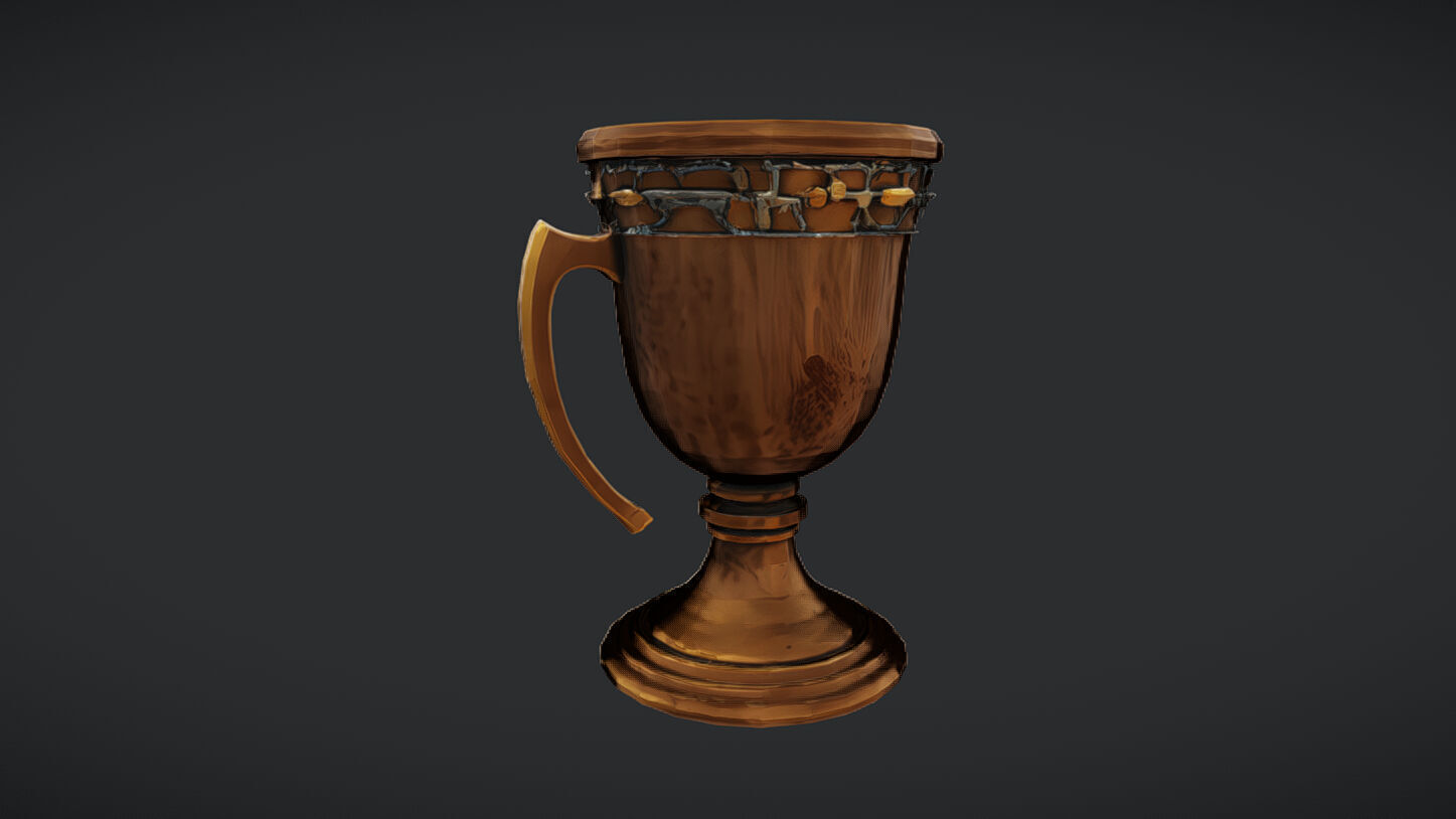 ornamental bronze chalice 3D model_8