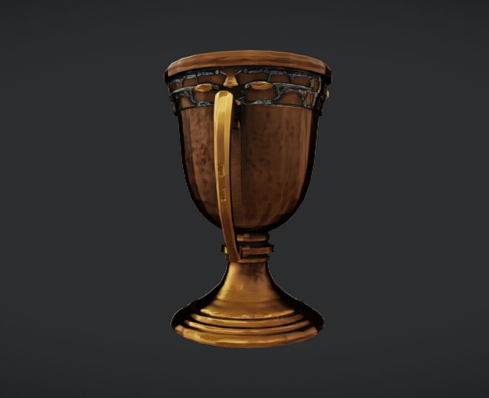 ornamental bronze chalice 3D model_3
