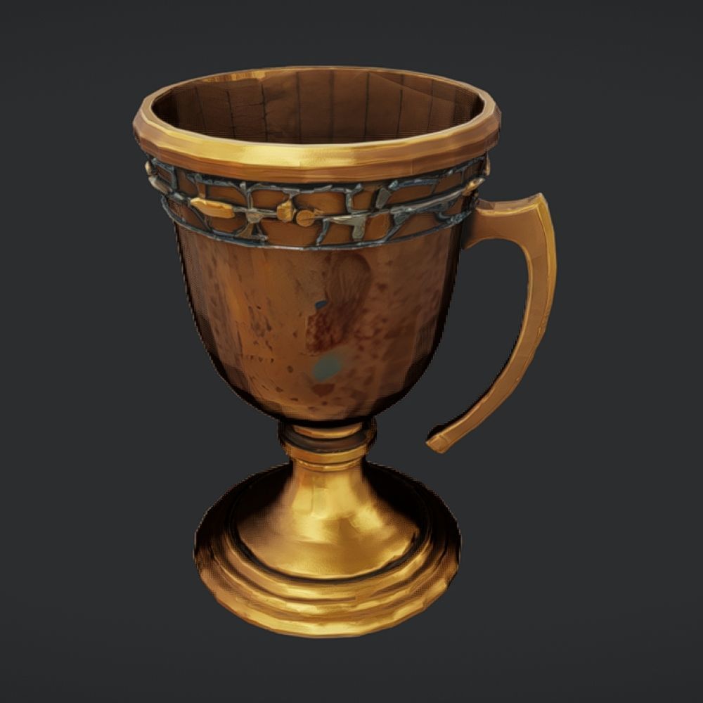 ornamental bronze chalice 3D model_1